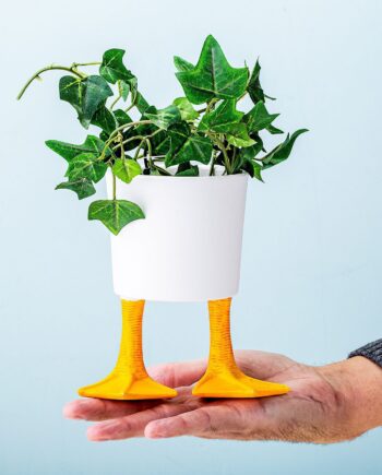Bloempot met eendenpoten