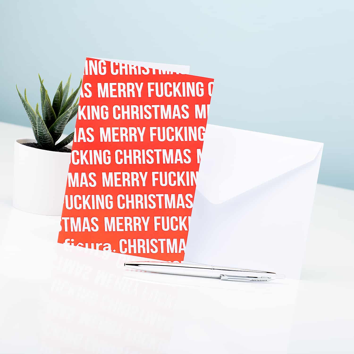 Fucking Christmas Kaart - Fucking Christmas Patroon Rood