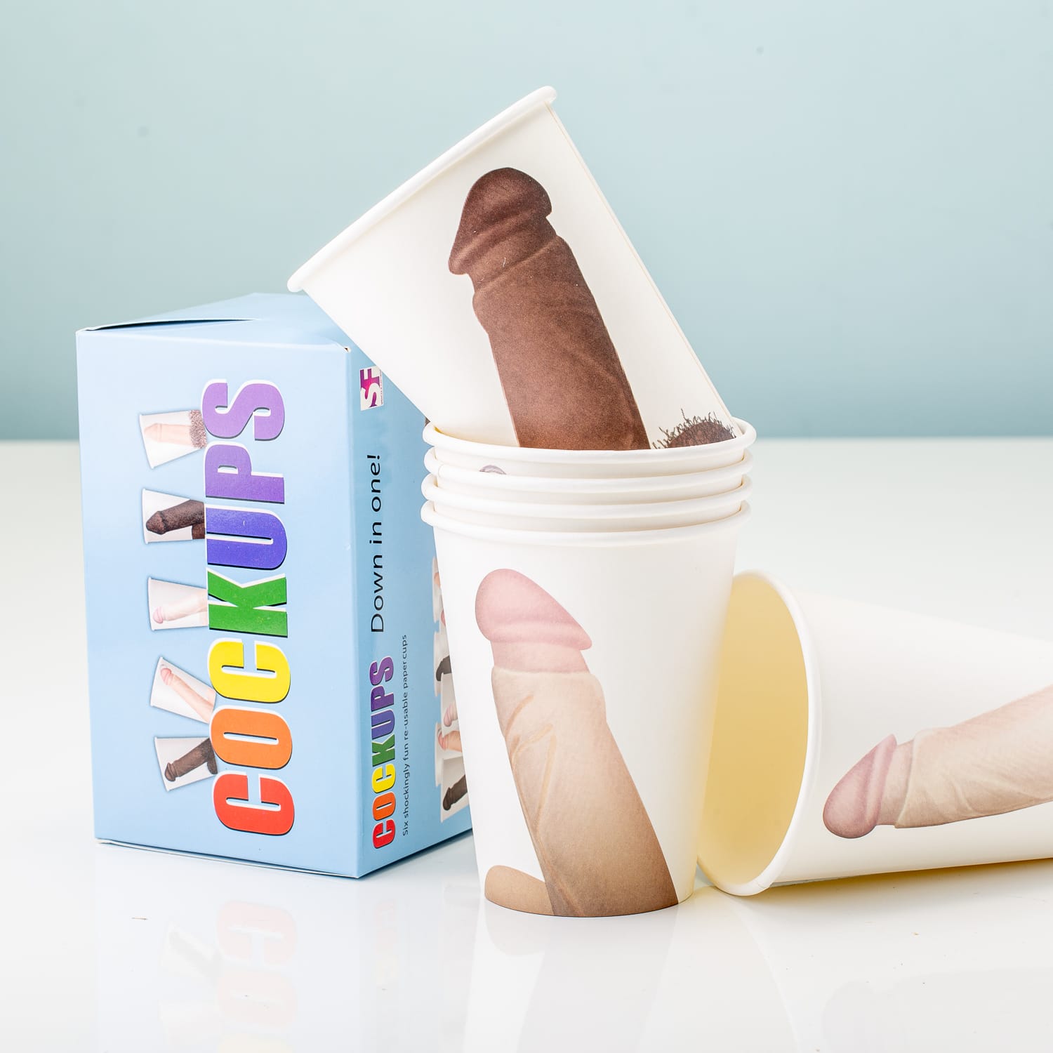 Cockups Kartonnen Bekers (set Van 6) - Regenboog Cockups Kartonnen Bekers (set Van 6) - Regenboog
