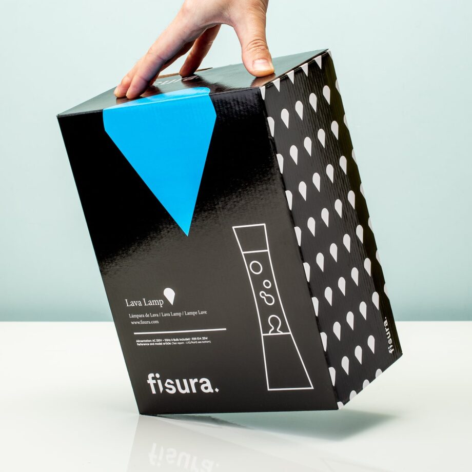 Lavalamp wit met blauwe vloeistof en mint lava