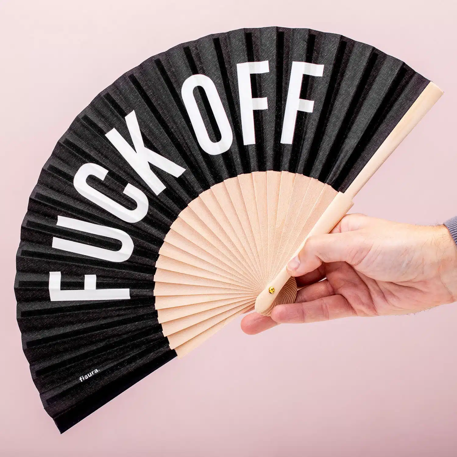 Houten waaier Fuck Off