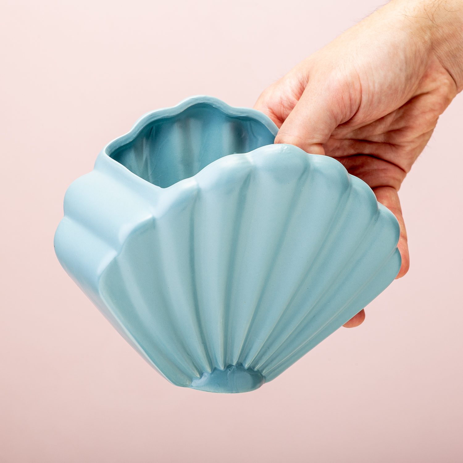 Schelp Bloempot - Blauw/groot