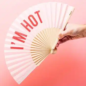 Houten waaier I’m Hot - Lichtroze