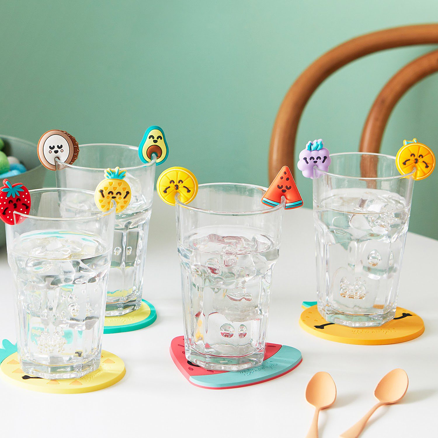 Kawaii Fruit Glasmarkeerders (set Van 8)