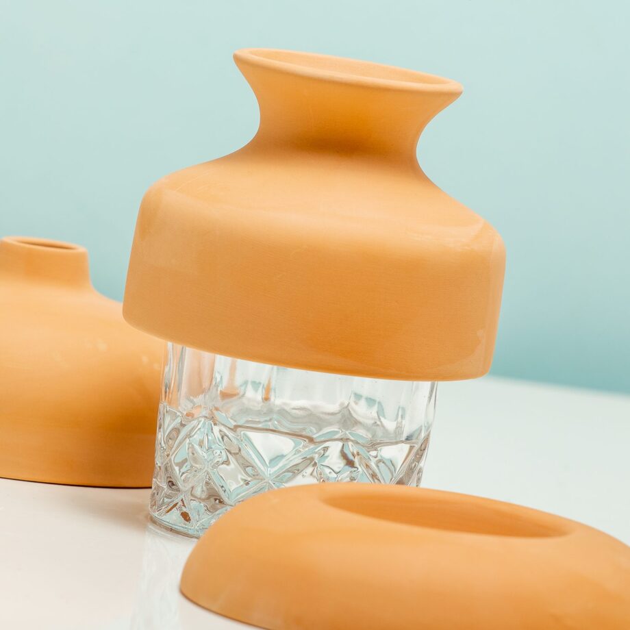 Terracotta vaaskragen (set van 3)