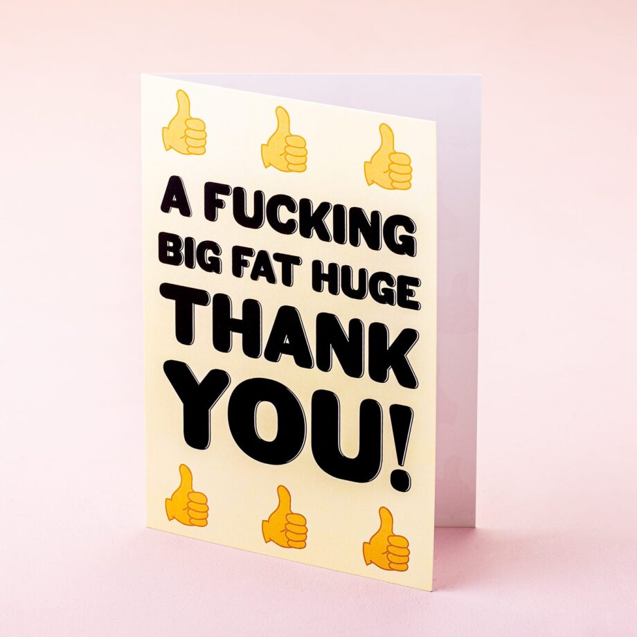 Wenskaart Fucking Thank You