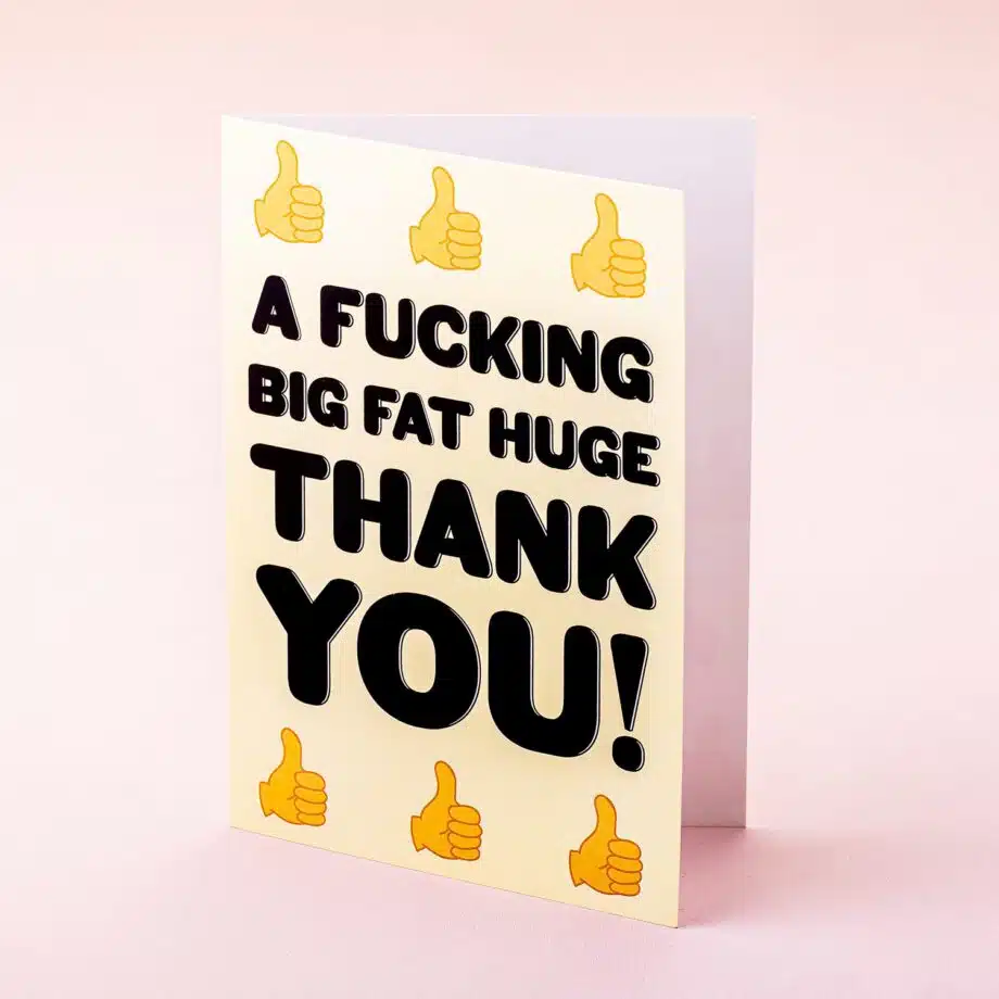 Wenskaart Fucking Thank You