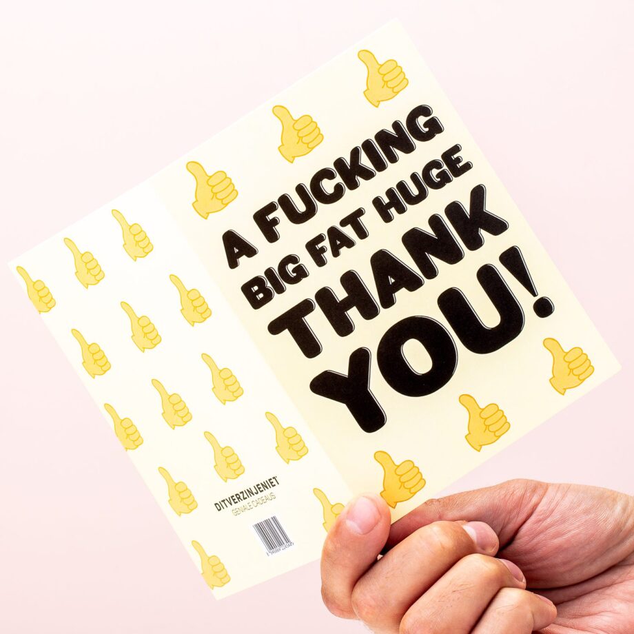 Wenskaart Fucking Thank You