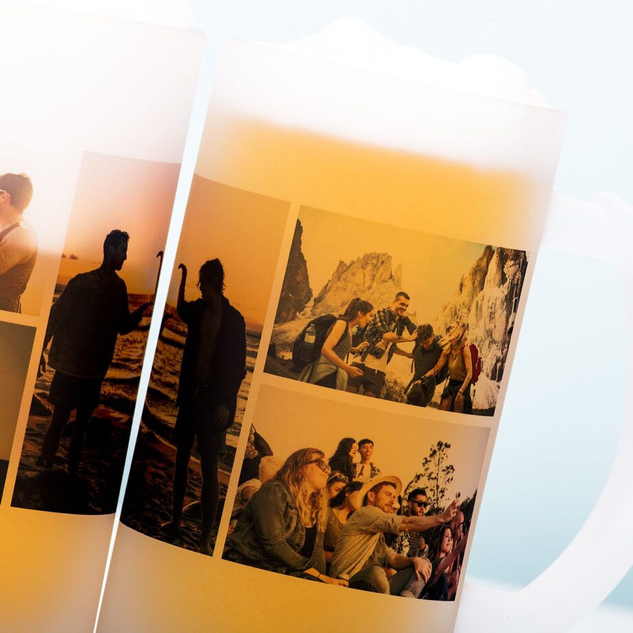 Gepersonaliseerde bierpul met vijf foto's