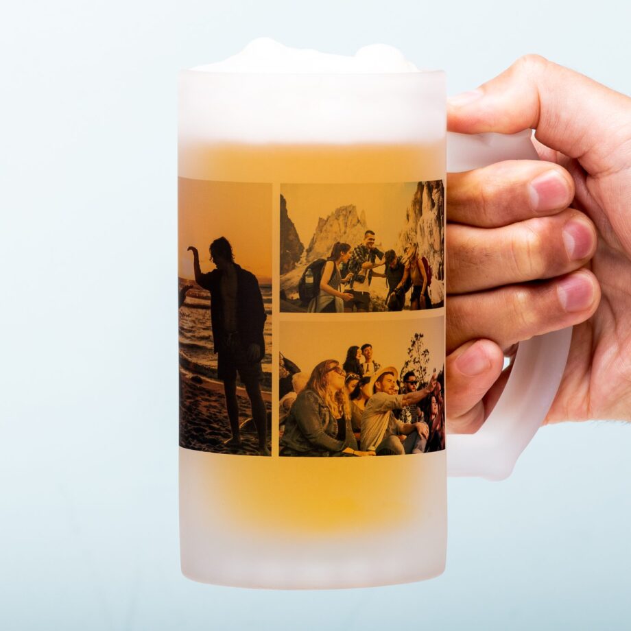 Gepersonaliseerde bierpul met vijf foto's