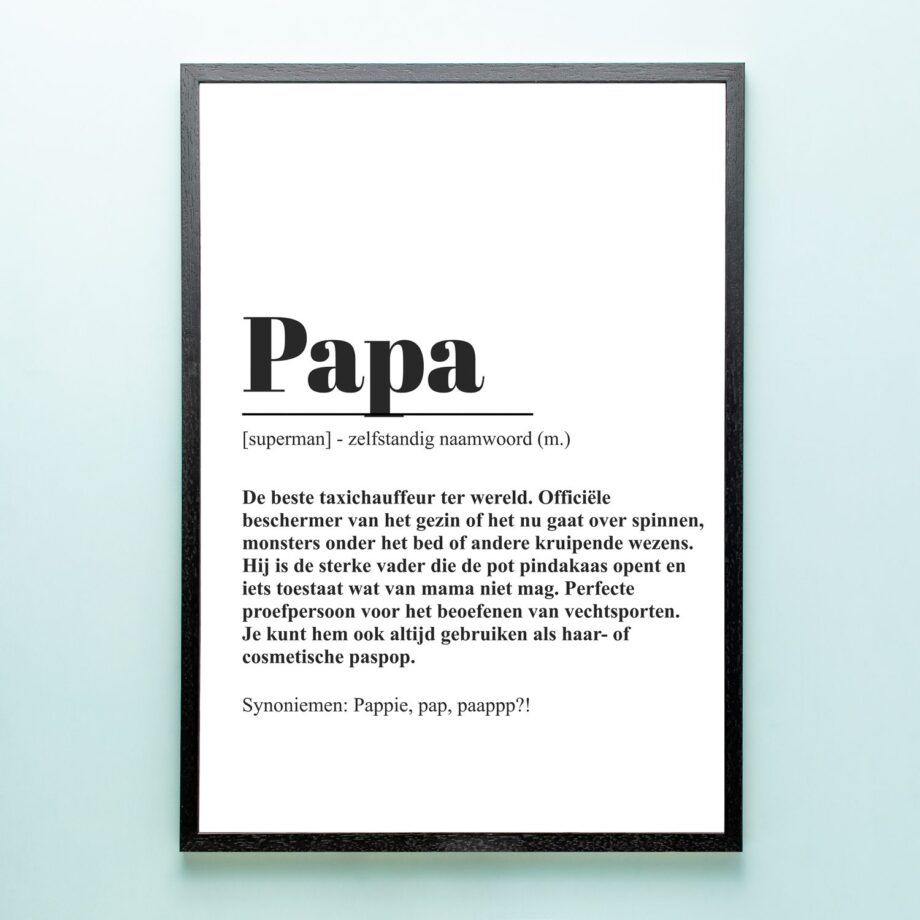 Gepersonaliseerde poster Woordenboek papa (A2 formaat)