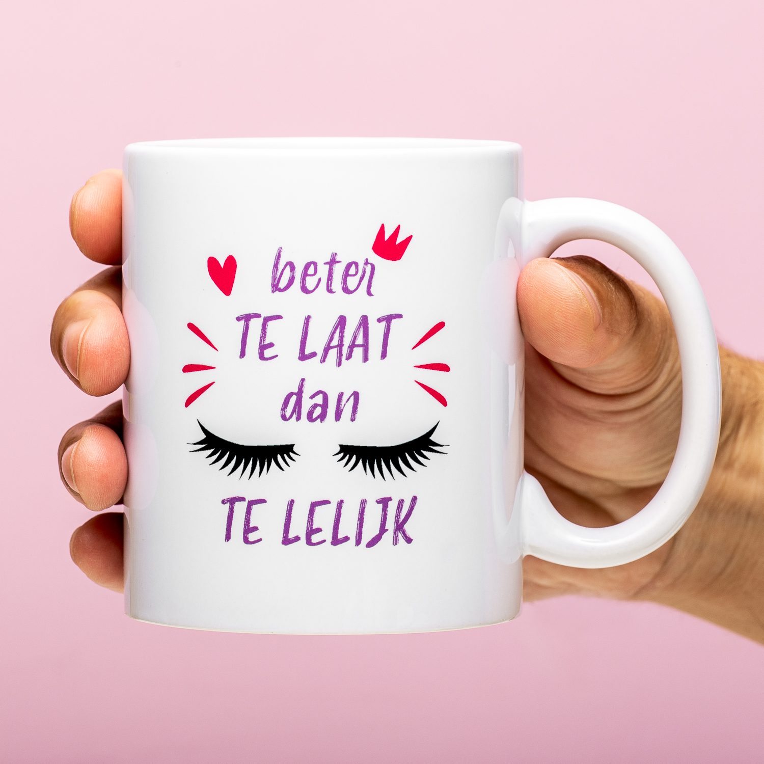 Beter Te Laat Dan Te Lelijk Mok