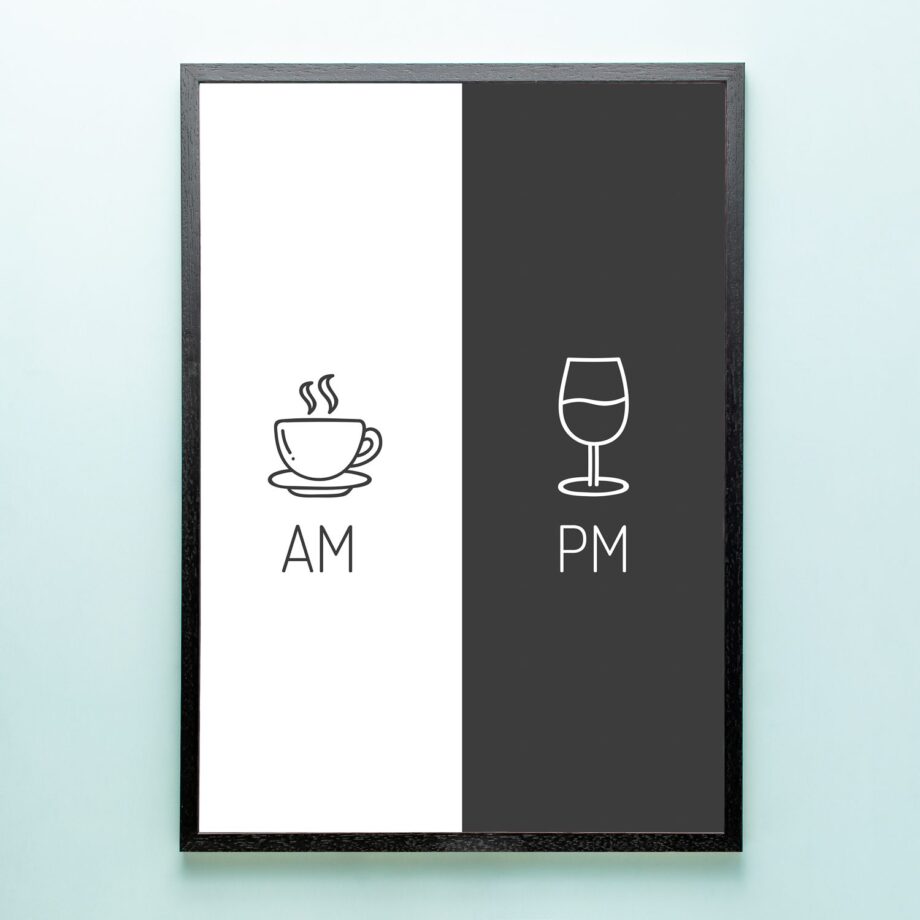 Poster Koffie en wijn