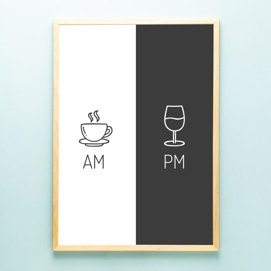 Poster Koffie en wijn