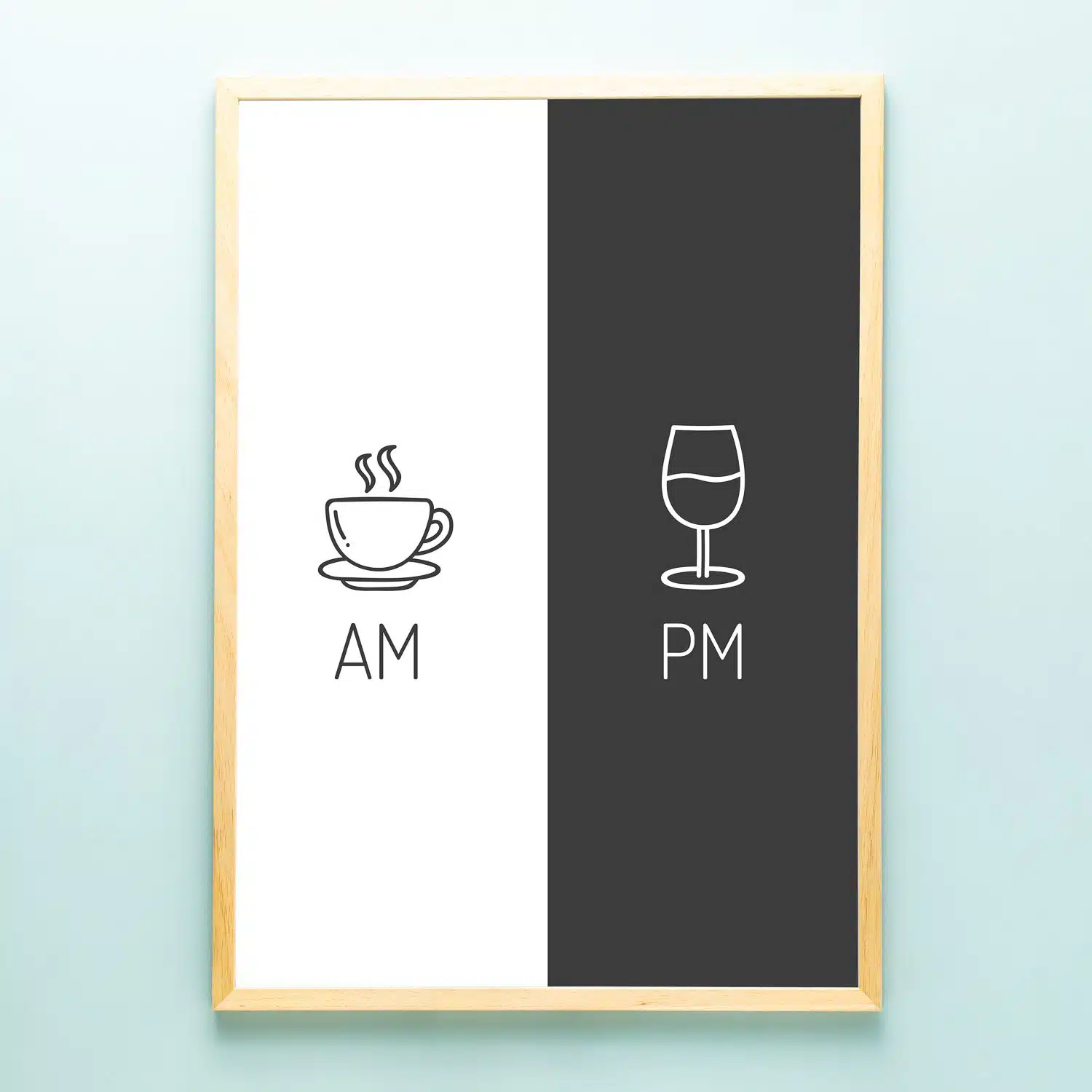 Poster Koffie en wijn