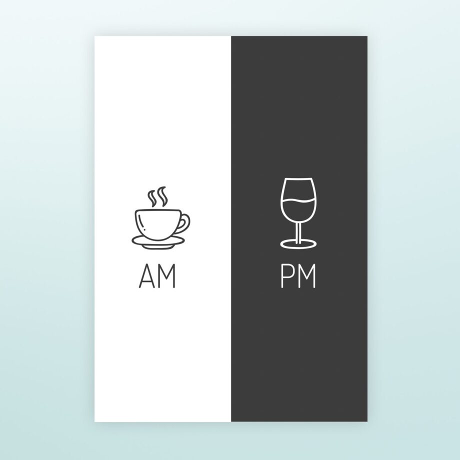 Poster Koffie en wijn