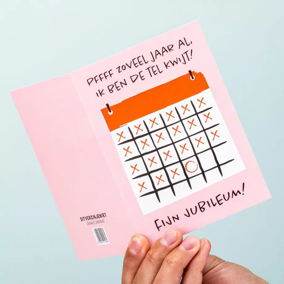 Wenskaart Jubileum kalender