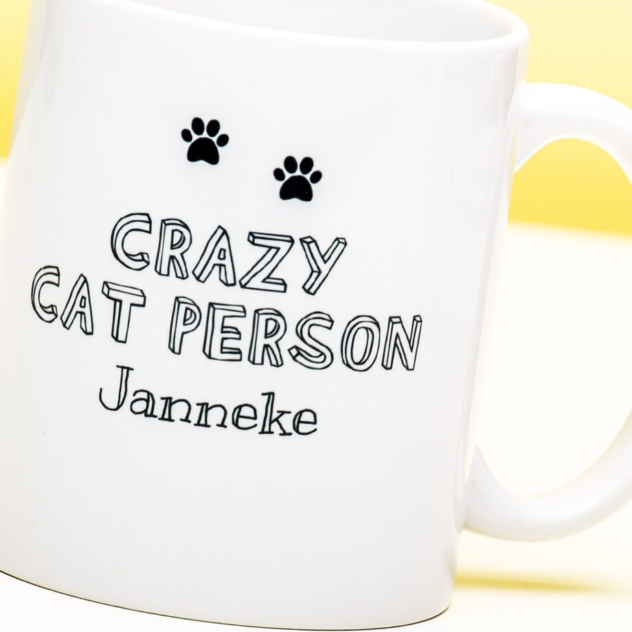Gepersonaliseerde mok Crazy Cat Person