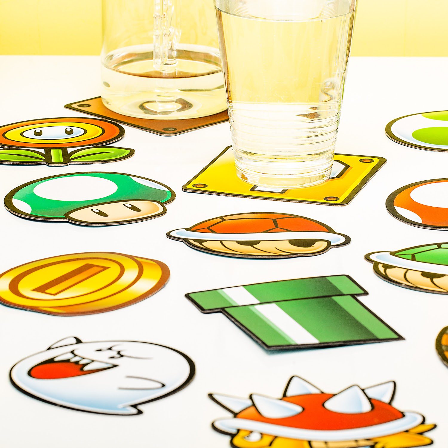 Super Mario Onderzetters Met Feitjes (set Van 20)