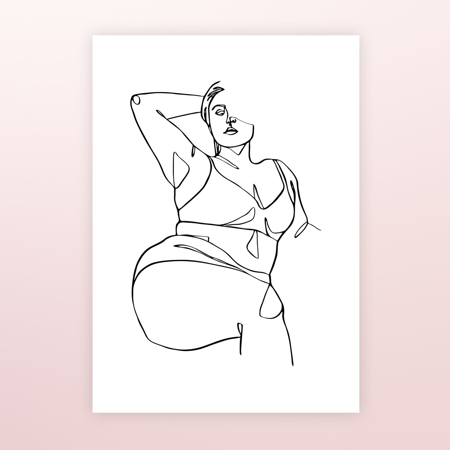 Poster Body Positive Lineart - Zittend Vooraanzicht (A2 Formaat) Poster Body Positive Lineart - Zittend Vooraanzicht (A2 Formaat)
