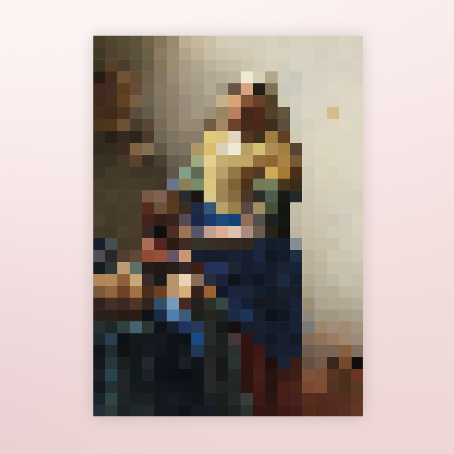 Poster Pixel Schilderij - Vermeer (A2 Formaat)