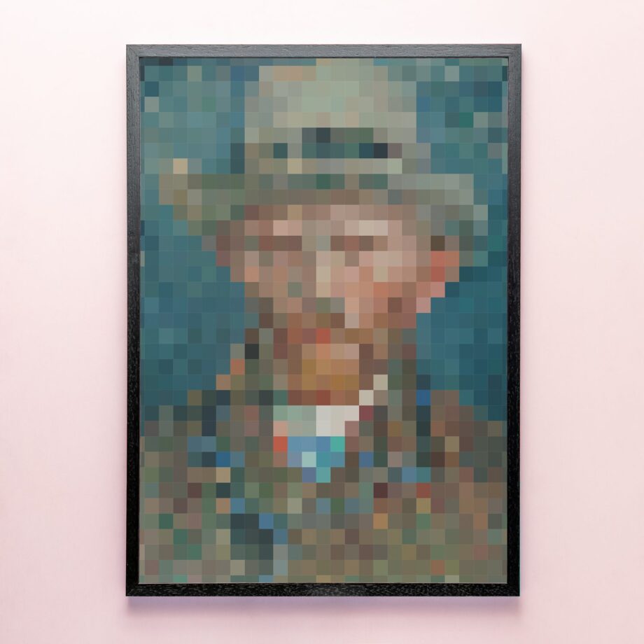 Poster Pixel schilderij