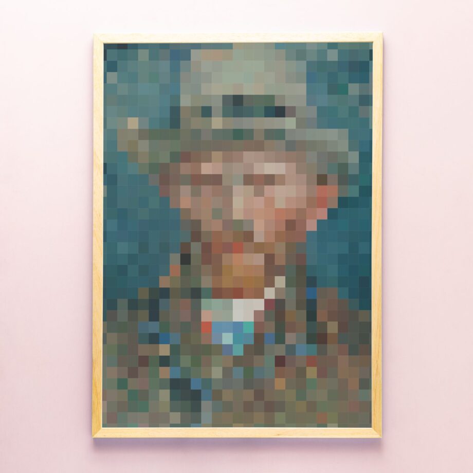 Poster Pixel schilderij