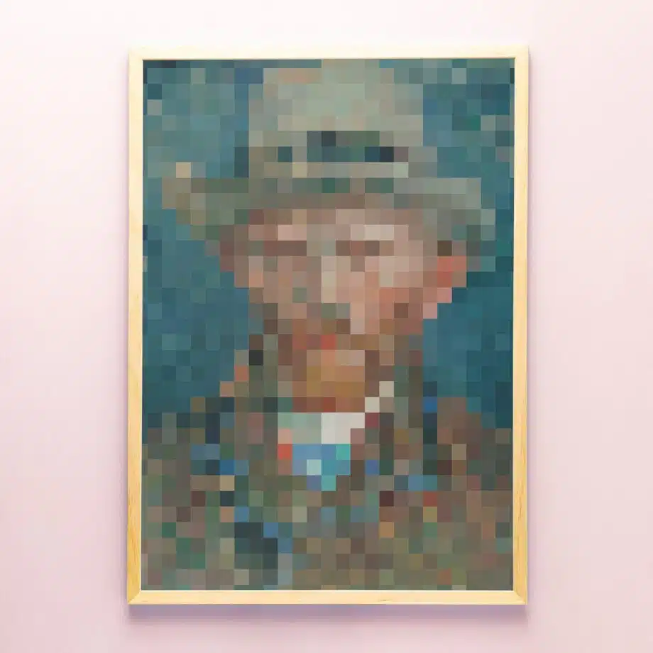Poster Pixel schilderij