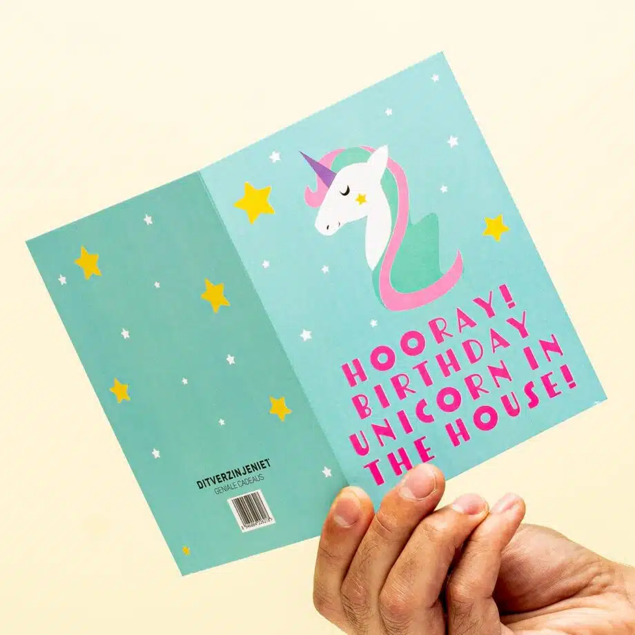Wenskaart Birthday Unicorn