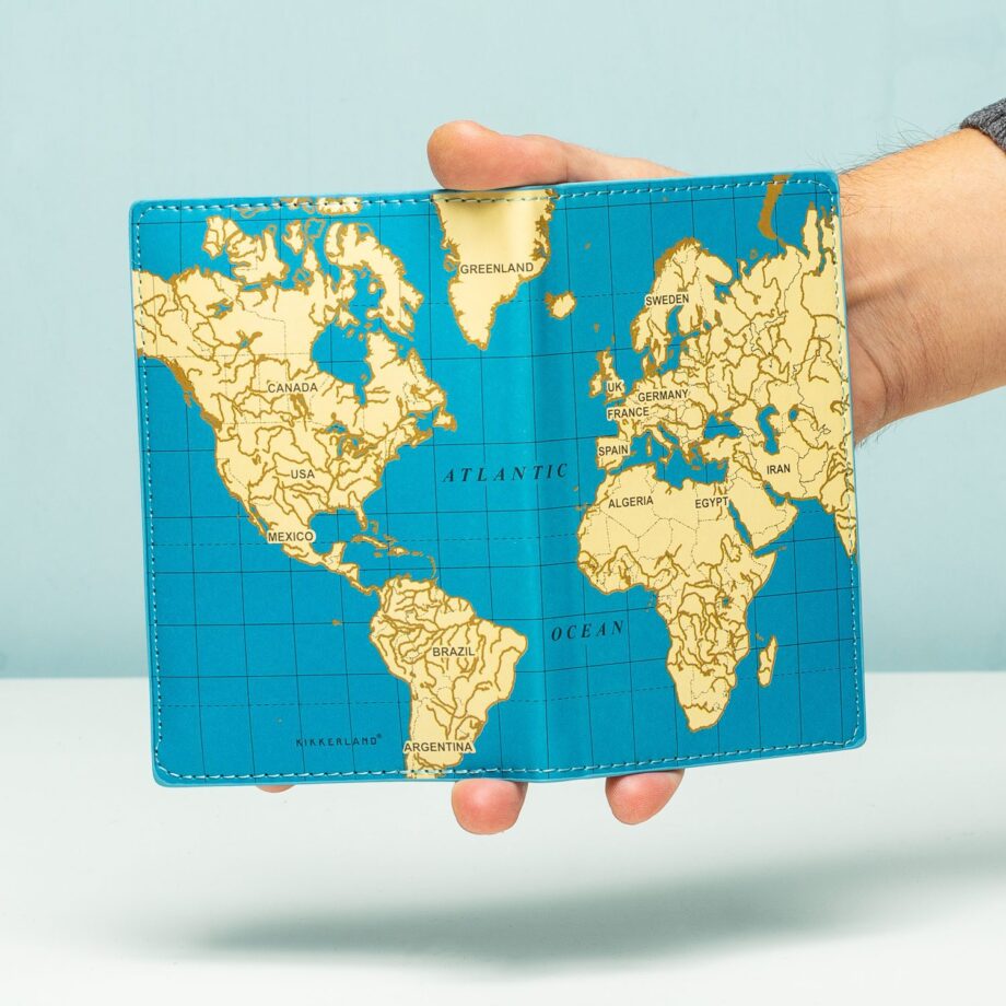 Wereldkaart paspoorthoesje