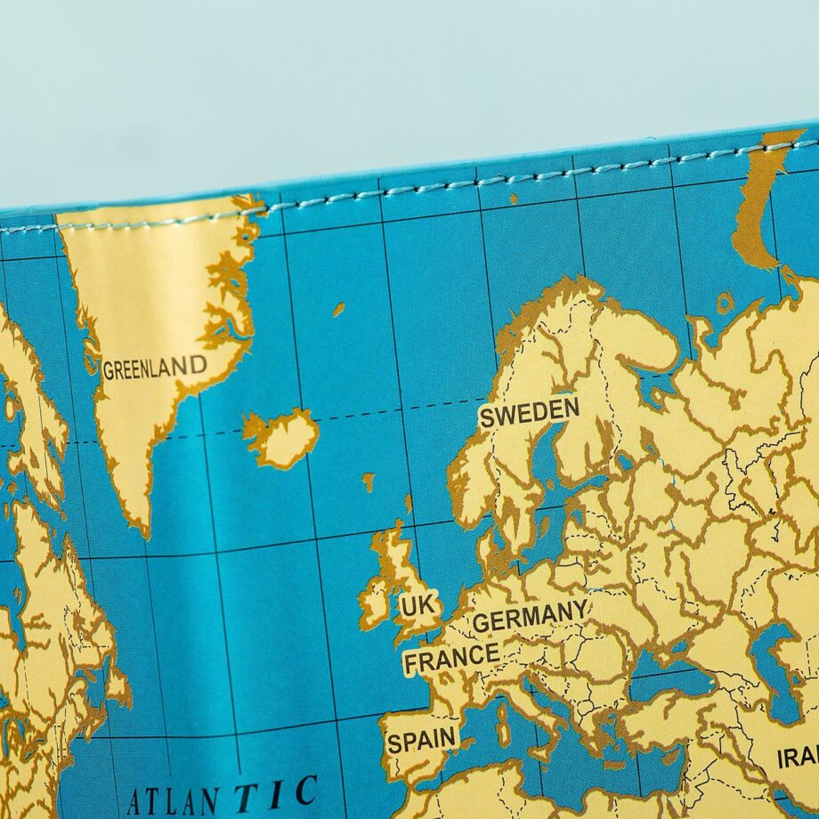 Wereldkaart paspoorthoesje