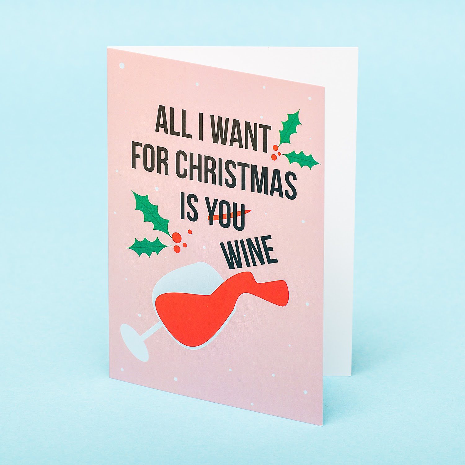 Kerstkaart All I Want For Christmas Is Wine Kerstkaart All I Want For Christmas Is Wine