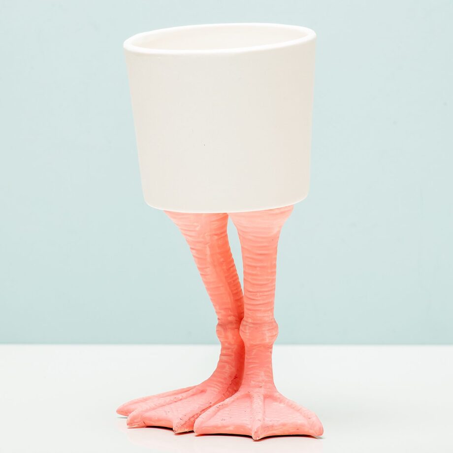 Bloempot met flamingopoten