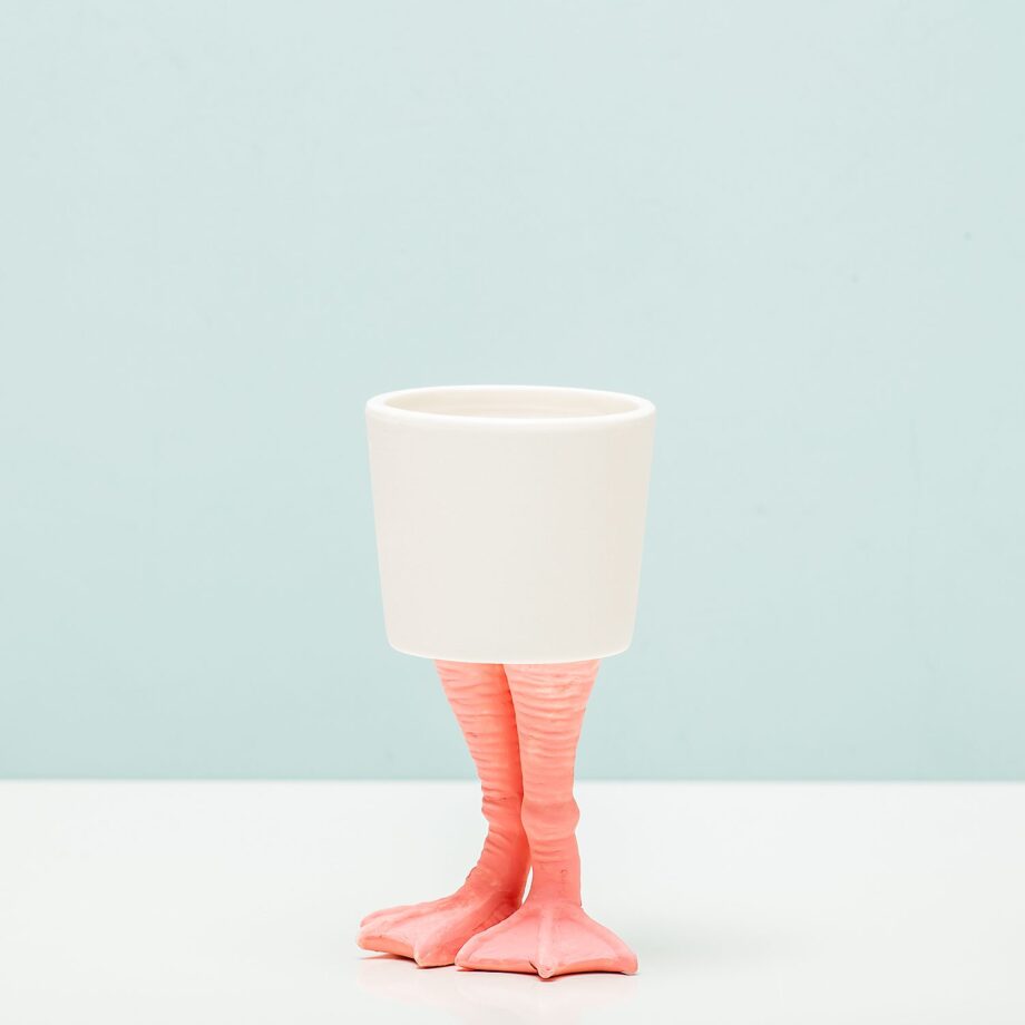 Bloempot met flamingopoten