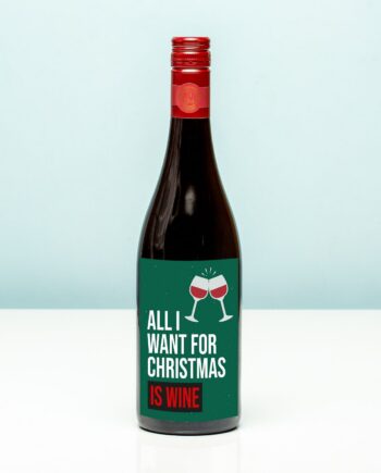 Kerst wijnfles All I want for Christmas is wine