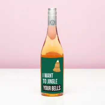 Kerst wijnfles I want to jingle your bells - Rosé (Blush Rosé)