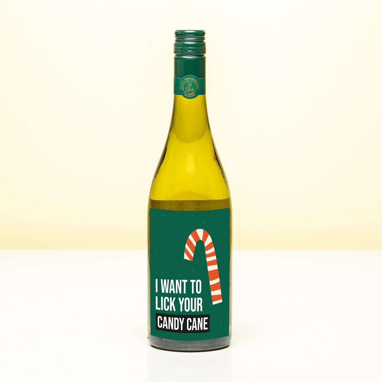 Kerst Wijnfles I Want To Lick Your Candy Cane - Wit (Sauvignon Blanc)