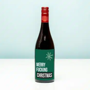 Kerst wijnfles Merry fucking Christmas - Rood (Merlot)