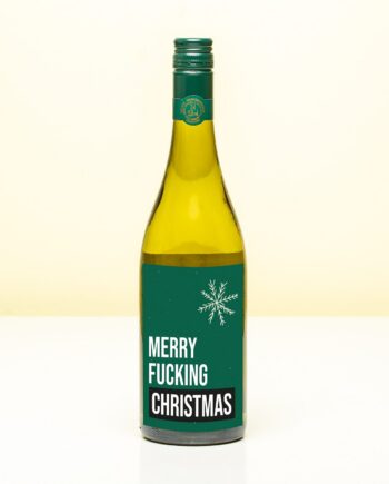 Kerst wijnfles Merry fucking Christmas