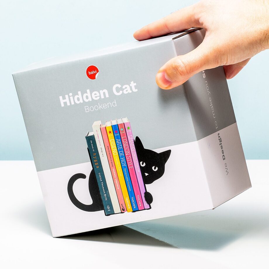 Verstopte kat boekensteun (set van 2)
