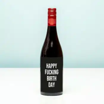 Wijnfles Happy fucking birthday