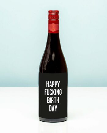 Wijnfles Happy fucking birthday