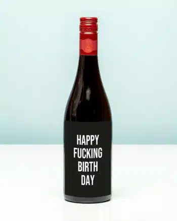 Wijnfles Happy fucking birthday