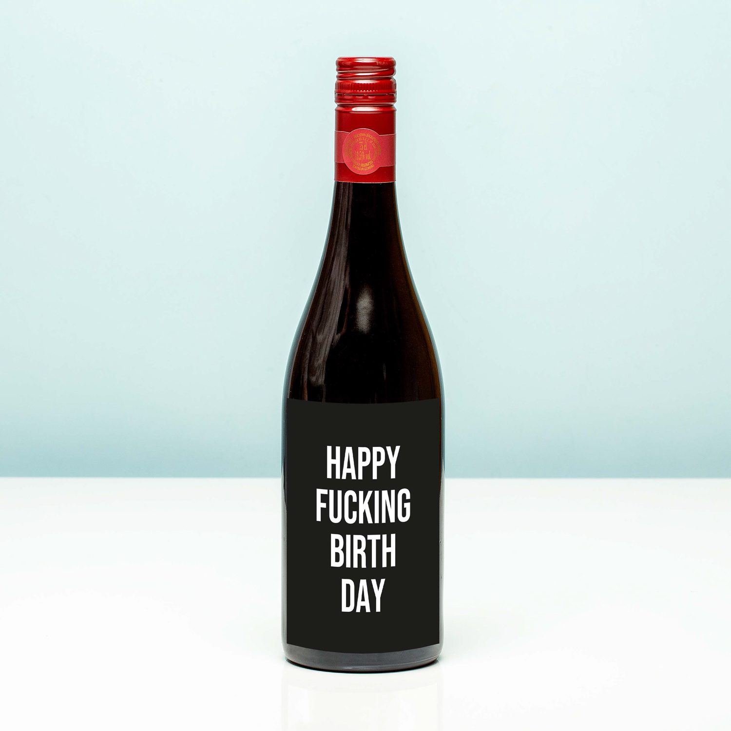 Wijnfles Happy Fucking Birthday - Rood (Merlot)