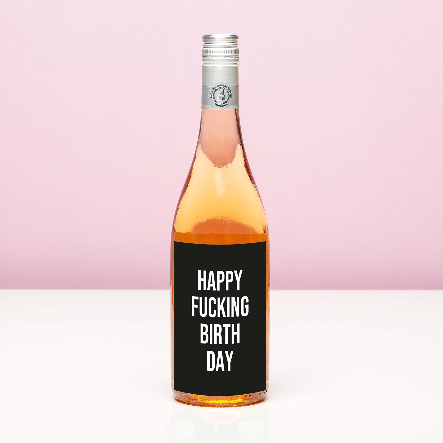 Wijnfles Happy Fucking Birthday - Rosé (Blush Rosé)