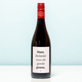 Wijnfles Mam bedankt voor de goede genen - Rood (Merlot)
