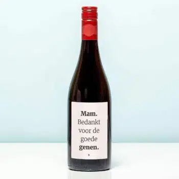 Wijnfles Mam bedankt voor de goede genen - Rood (Merlot)