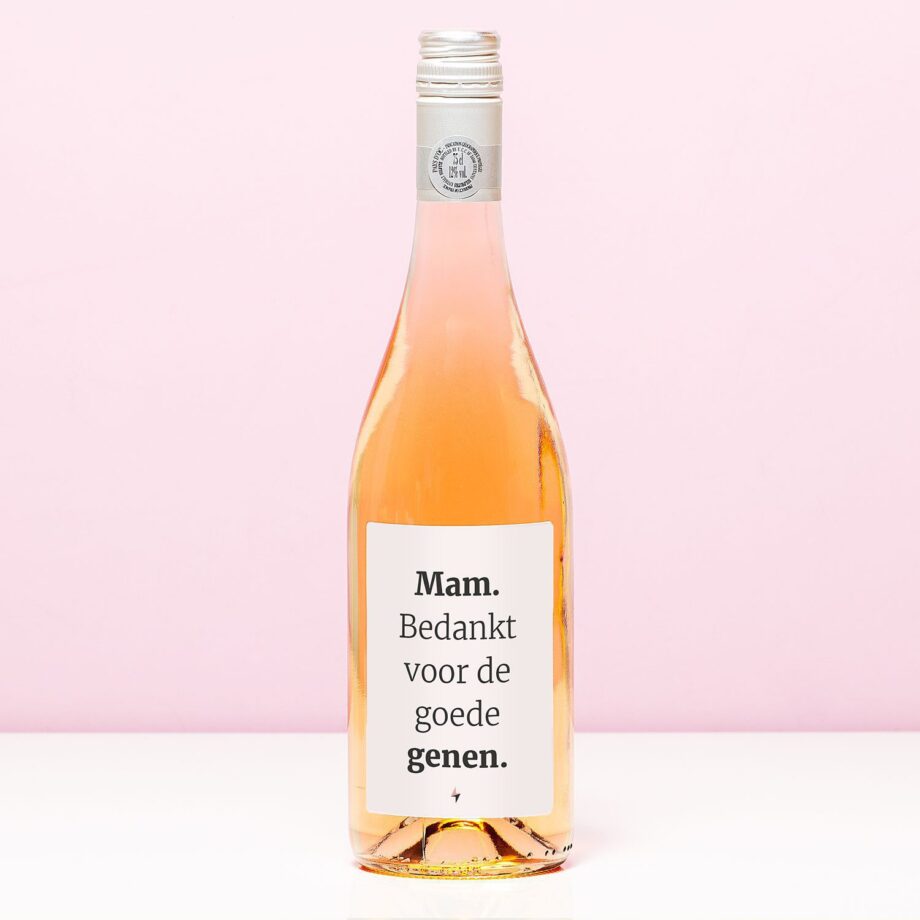 Wijnfles Mam bedankt voor de goede genen