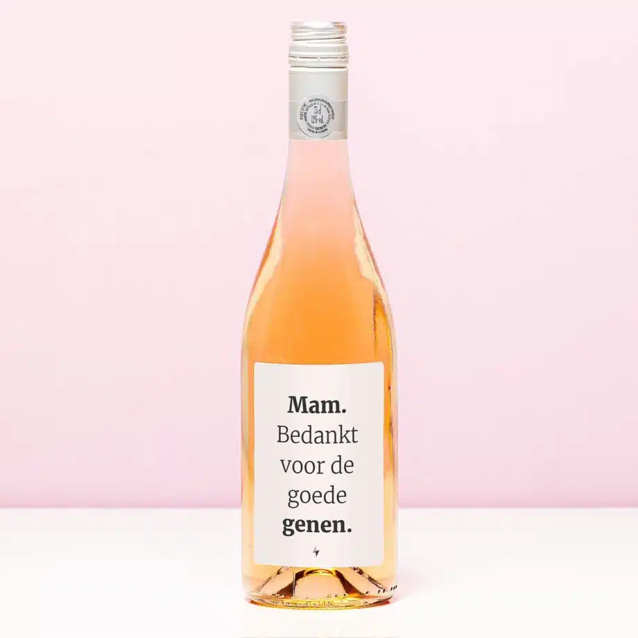 Wijnfles Mam bedankt voor de goede genen