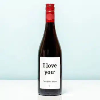 Wijnfles I love you (and your boobs) - Rood (Merlot)
